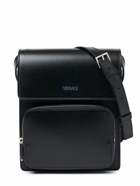 VERSACE - Vertical Leather Logo Messenger Bag