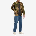 Beams Plus Men's Jersey Zip Bomber Jacket in Woodland Camo