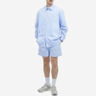 Sporty & Rich Hotel du Cap Cursive Oversized Shirt in Blue/White Thin Stripe White