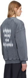 Juun.J Navy 'Language Under The Influence' Loose Fit Sweatshirt