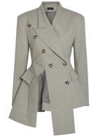 A.W.A.K.E Mode Asymmetric Double-breasted Stretch-wool Blazer No Colour