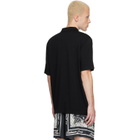 BALMAIN Black Embroidered Cotton Polo