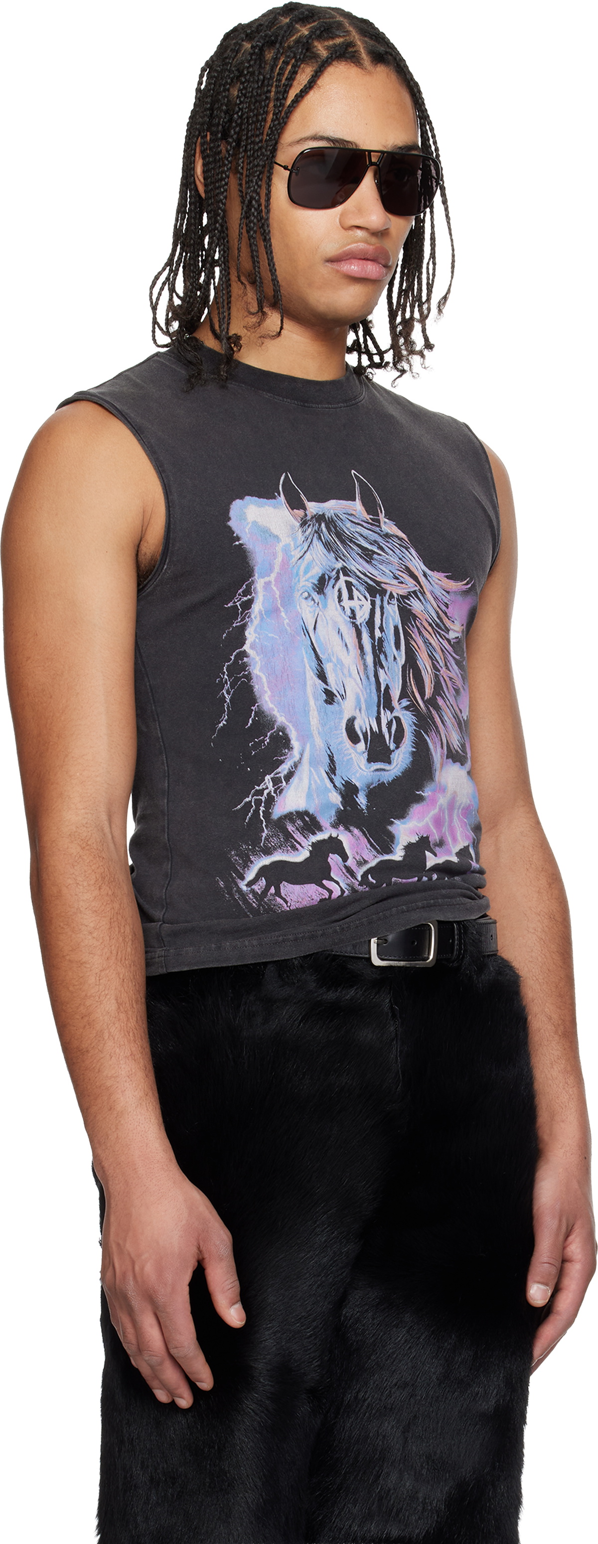 LU'U DAN Gray 'Year of the Horse' Sleeveless T-shirt