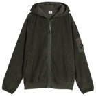 C.P. Company Men's Corduroy Lens Zip Hoodie in Dark Shadow