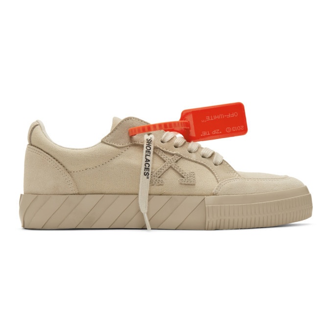 Photo: Off-White Beige Vulcanized Low Sneakers