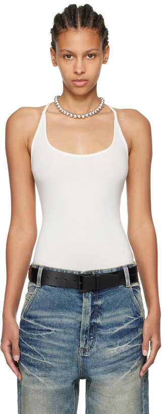 Photo: Fax Copy Express White 'The Thin Halter' Tank Top