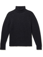 Officine Générale - Ribbed Alpaca-Blend Rollneck Sweater - Blue