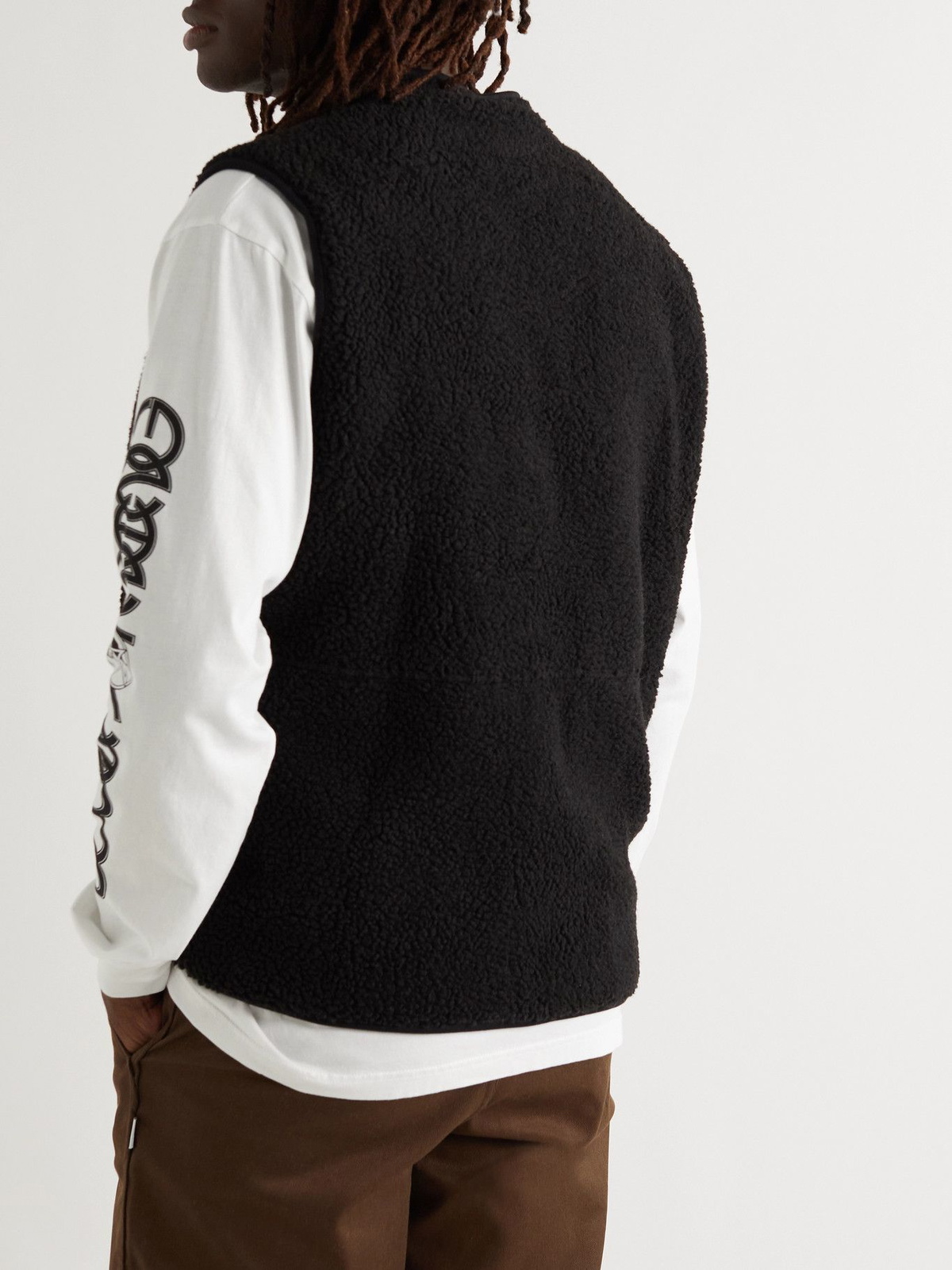 GOOD MORNING TAPES - Appliquéd Reversible Fleece Gilet - Multi