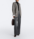 Victoria Beckham Alina herringbone virgin wool wide-leg pants