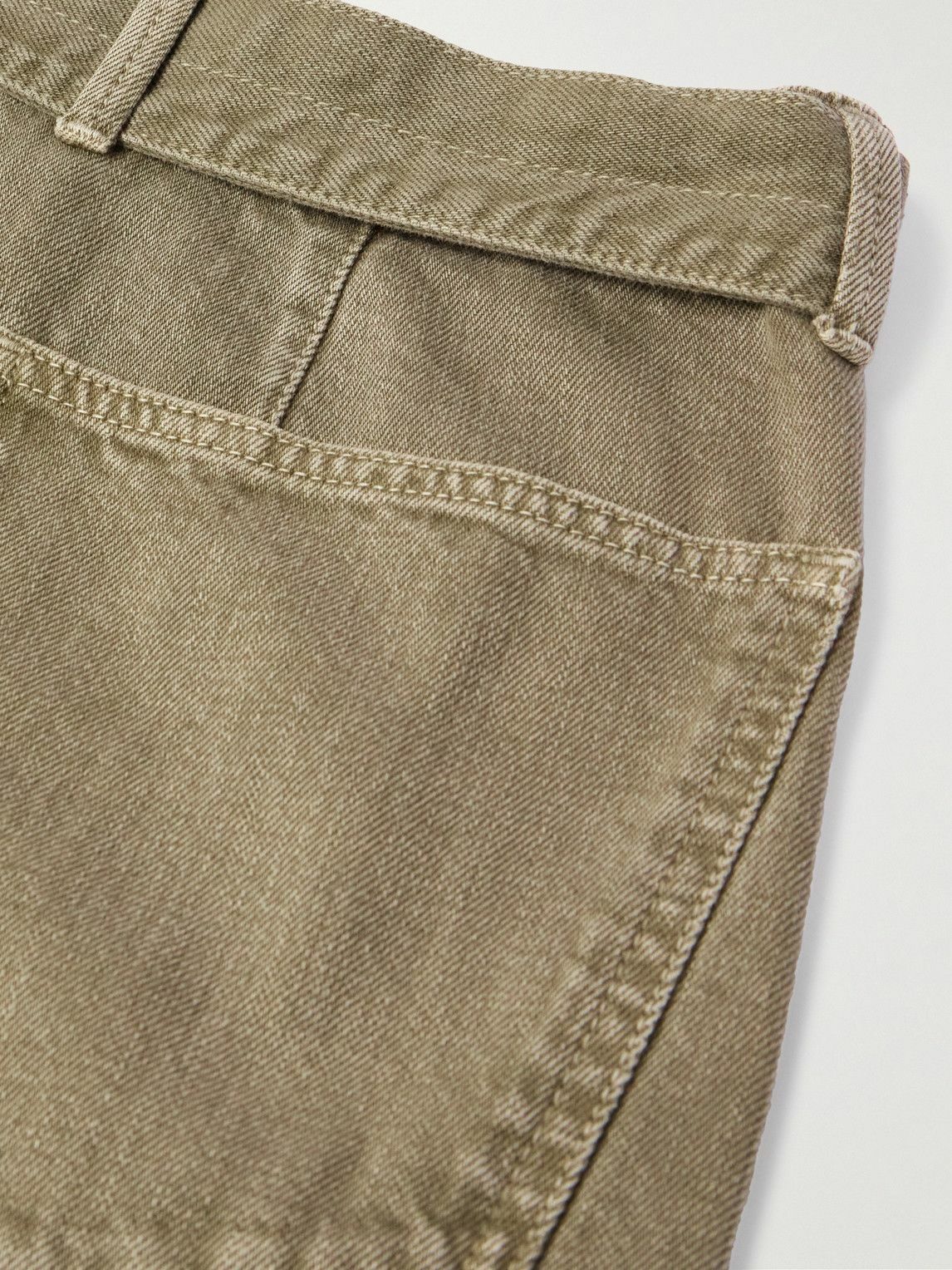 Lemaire Twisted Belted Pants Garment Dyed Denim Green | Cultizm