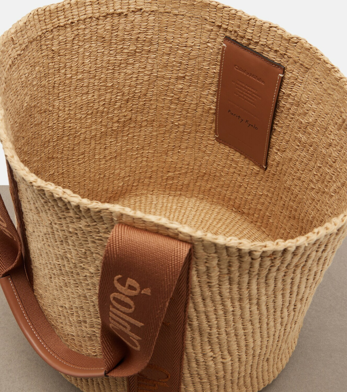 Chloé Woody Large raffia shoulder bag