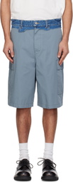 MM6 Maison Margiela Gray Denim Waistband Cargo Shorts