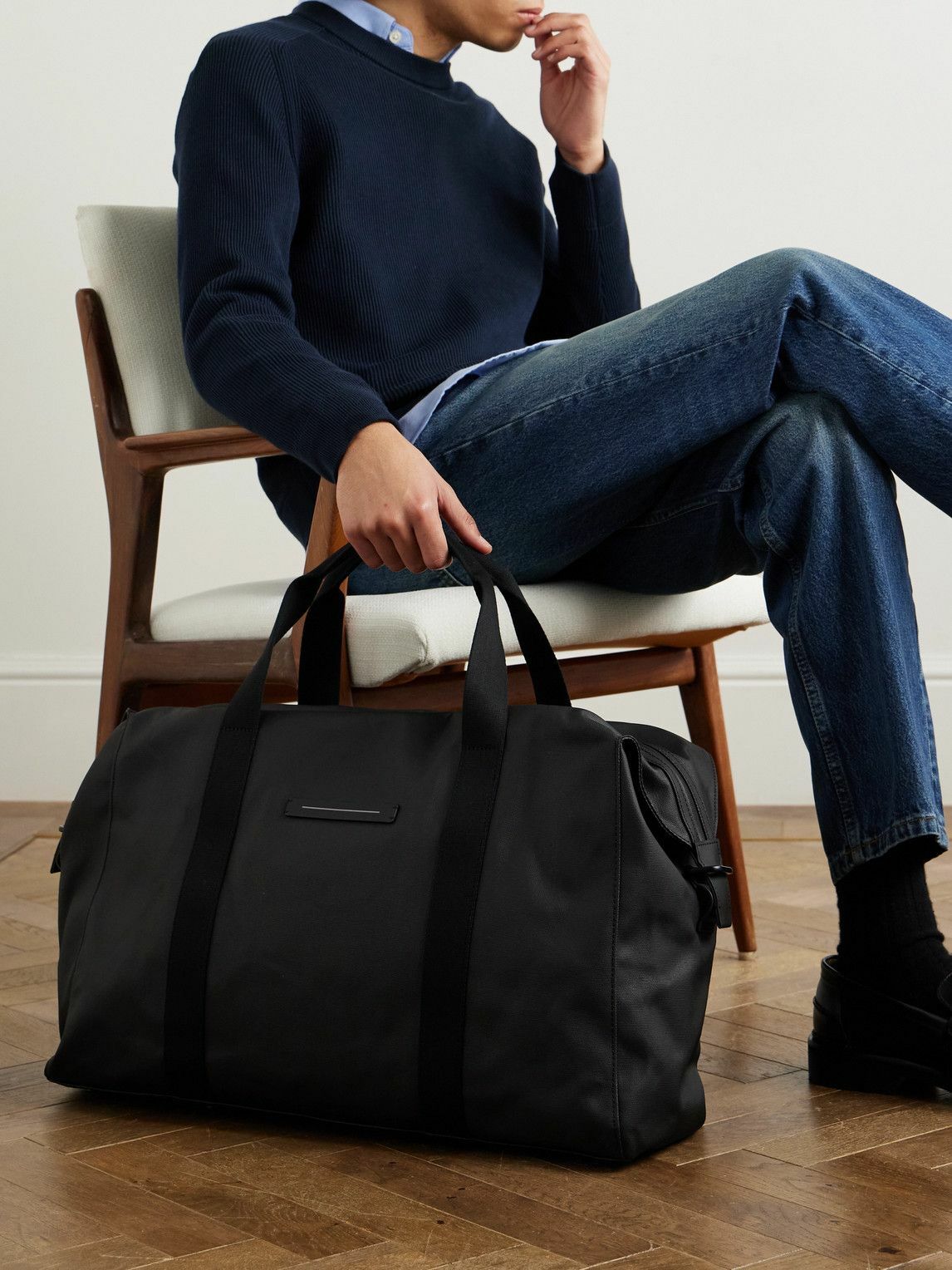 HORIZN STUDIOS - SoFo L Leather and Grosgrain-Trimmed Canvas Weekend Bag