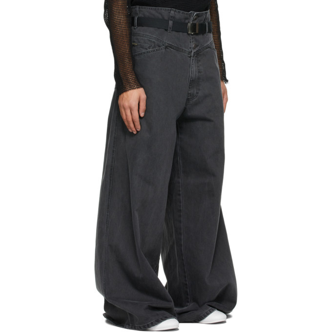 Raf Simons Black Oversized Wide Jeans Raf Simons