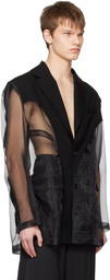 Feng Chen Wang Black Deconstructed Blazer