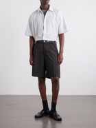 WTAPS - Logo-Appliquéd Striped Poplin Shirt - Gray