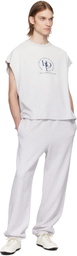 Alexander Wang Gray Distressed Logo Oversized Muscle T-shirt