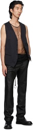 Ann Demeulemeester Black Leather Angelina Trousers