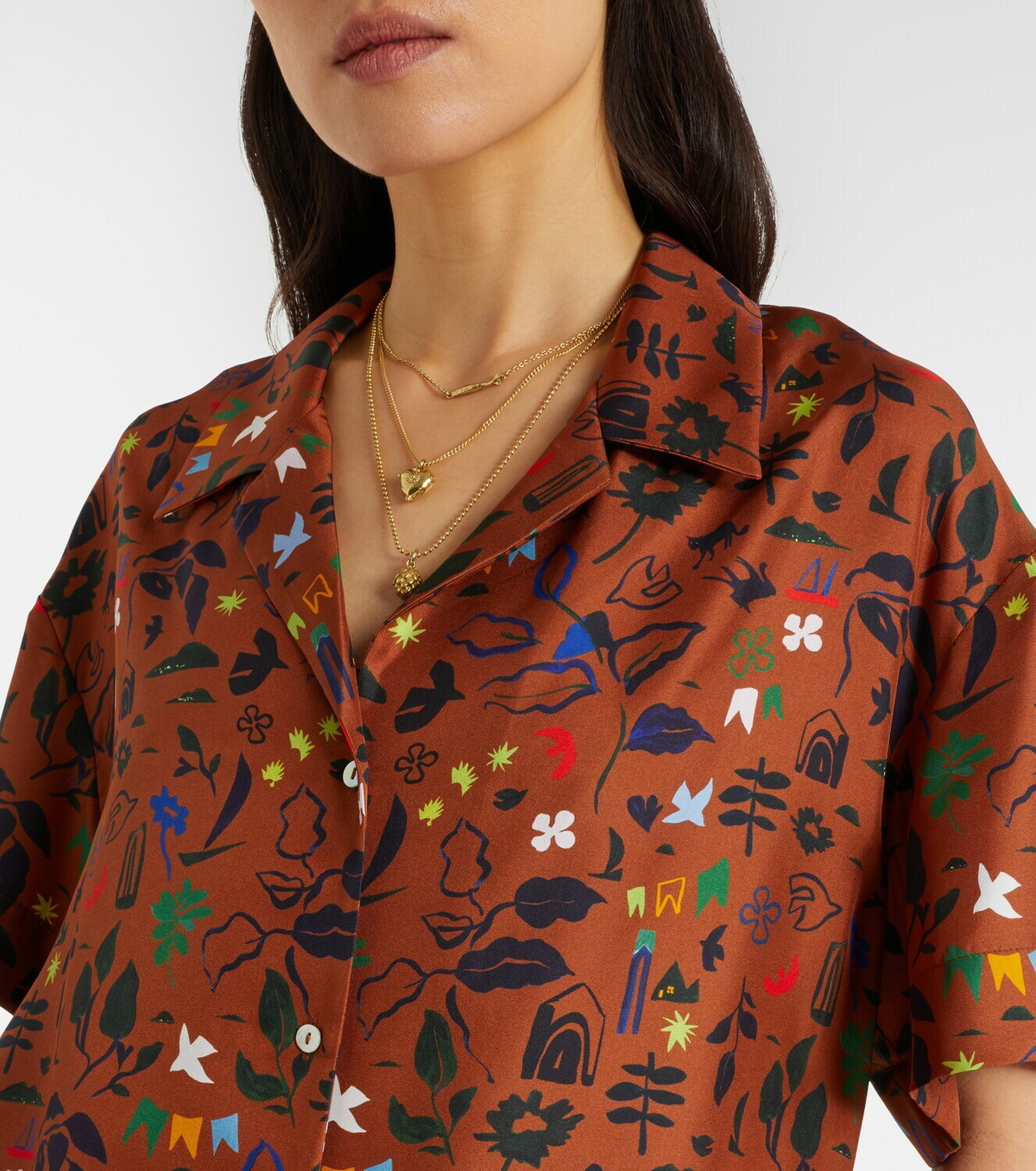 Asceno Prague printed silk twill shirt