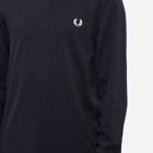 Fred Perry Men's Authentic Long Sleeve Plain Polo Shirt in Navy