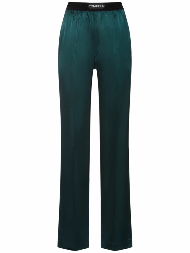 Photo: TOM FORD Stretch Silk Satin Straight Pants