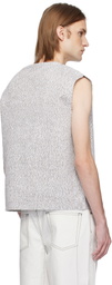 Karmuel Young Gray Crew Neck Knit Vest