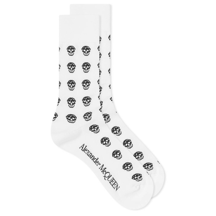Photo: Alexander McQueen Men's Skull Sock in White/Black