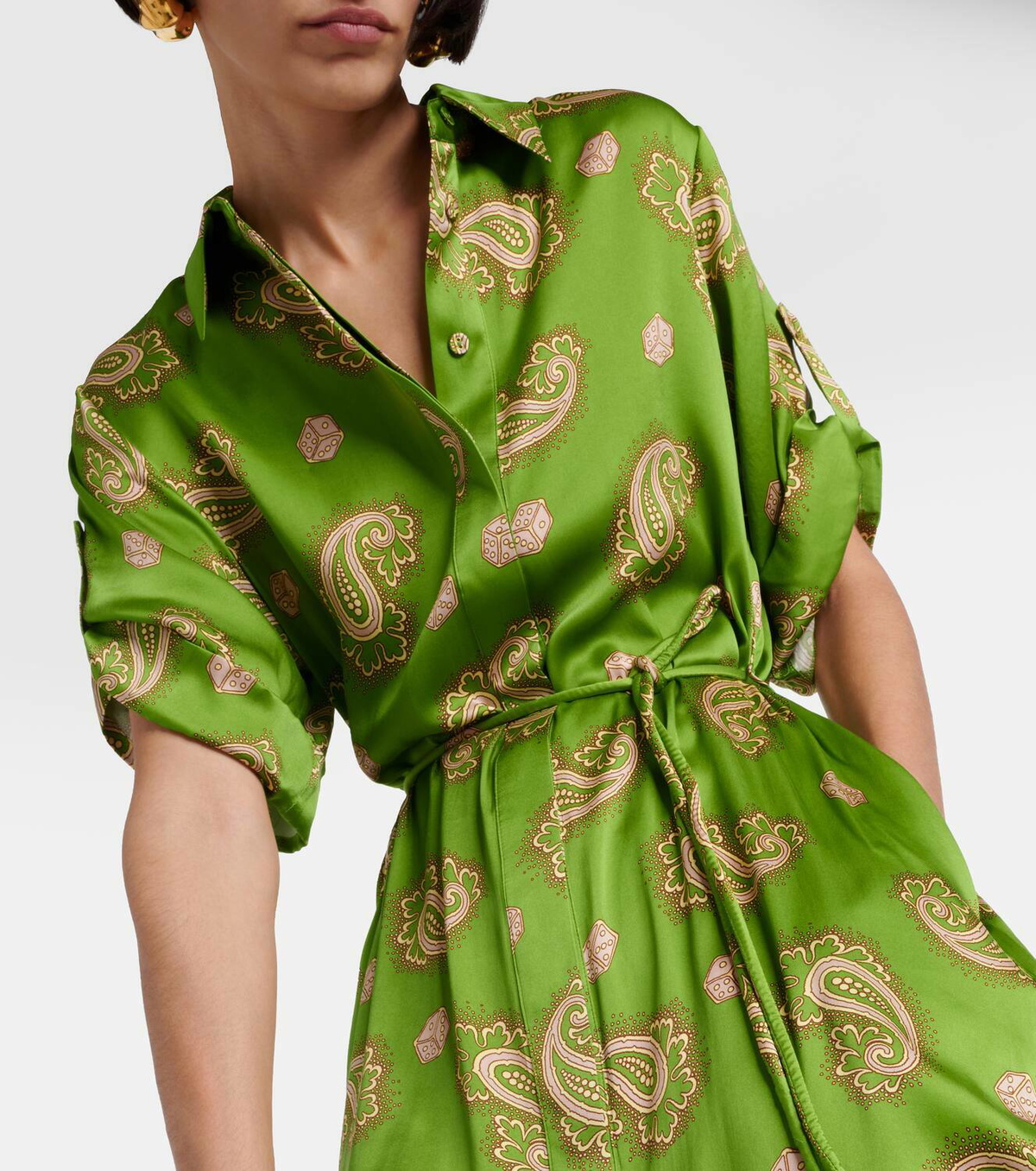 Almais Dice paisley silk shirt dress ALMAIS