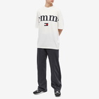 Tommy Jeans Men's Split Hem Graphic Logo T-Shirt in Ancient White