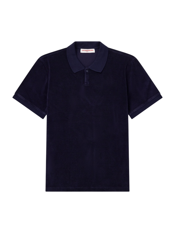 Photo: Orlebar Brown - Bruno Cotton-Terry Polo Shirt - Blue