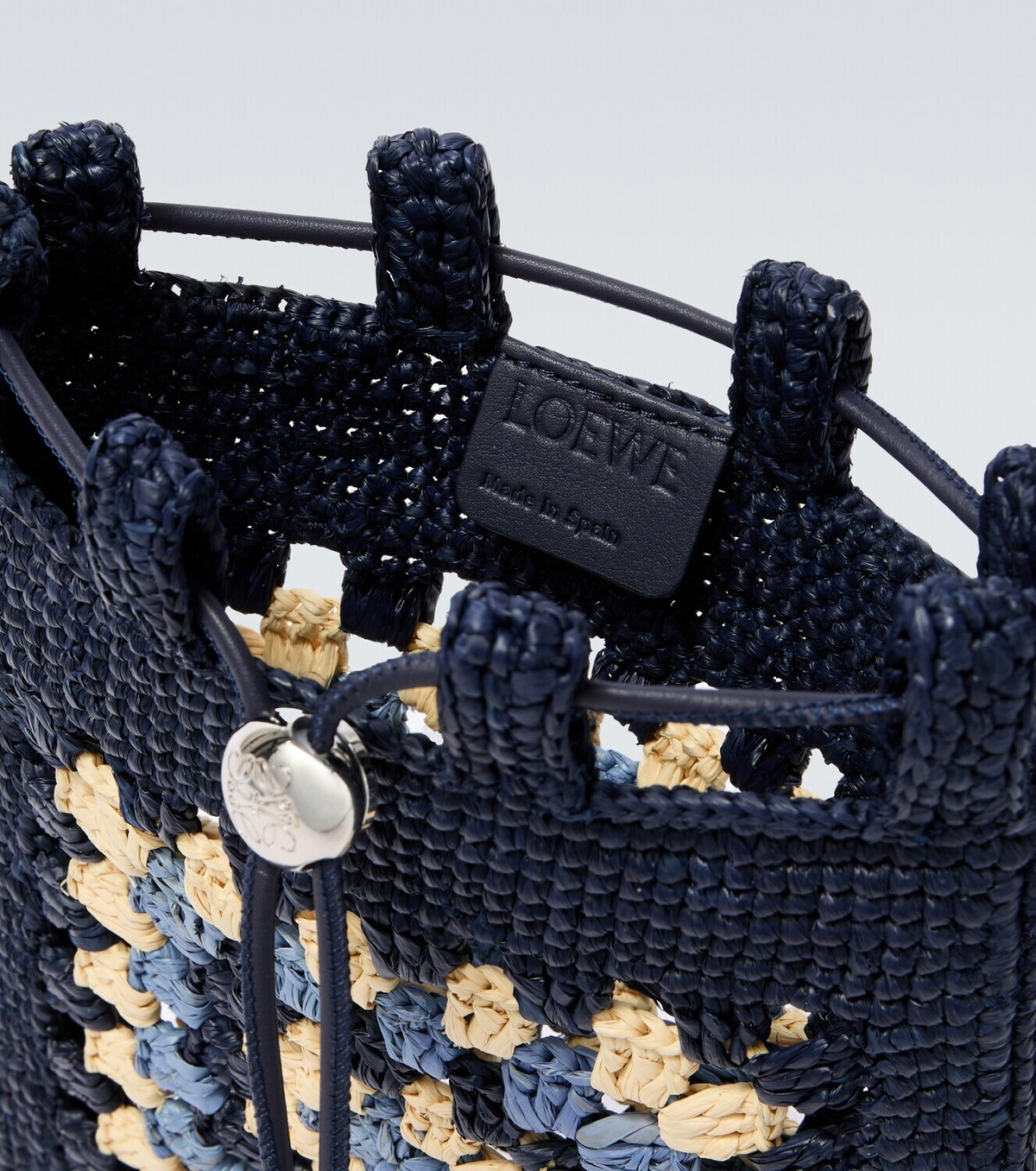 Loewe Paula's Ibiza crochet raffia pouch with strap