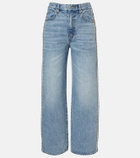 Frame Crochet Bow cropped wide-leg jeans
