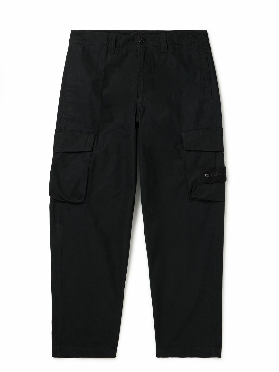 Stone Island - Ghost Tapered Logo-Appliquéd Cotton Cargo Trousers