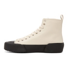 Jil Sander Off-White and Black Canvas High-Top Sneakers