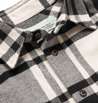Off-White - Printed Checked Cotton-Blend Flannel Overshirt - Men - Black