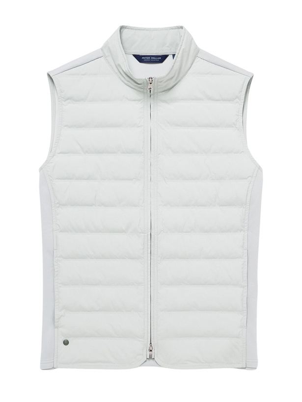 Photo: Peter Millar - Winsome Hybrid Quilted Striped Shell and Piqué Gilet - Gray