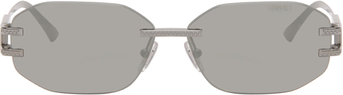 Versace Gunmetal Logo Plaque Sunglasses Versace display picture 3