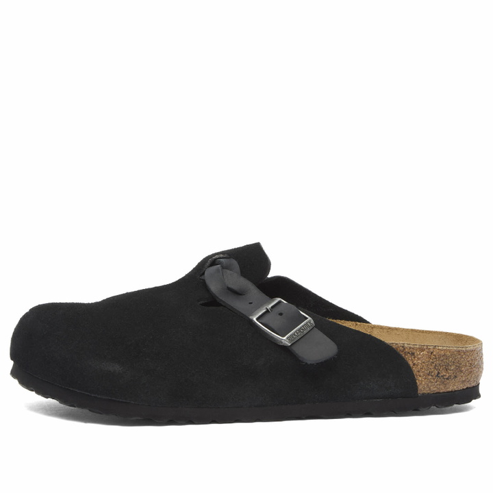 Photo: Birkenstock Women's Boston Braided Clog - Black Suede