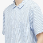 YMC Men's Malick Vacation Shirt in Blue/Ecru