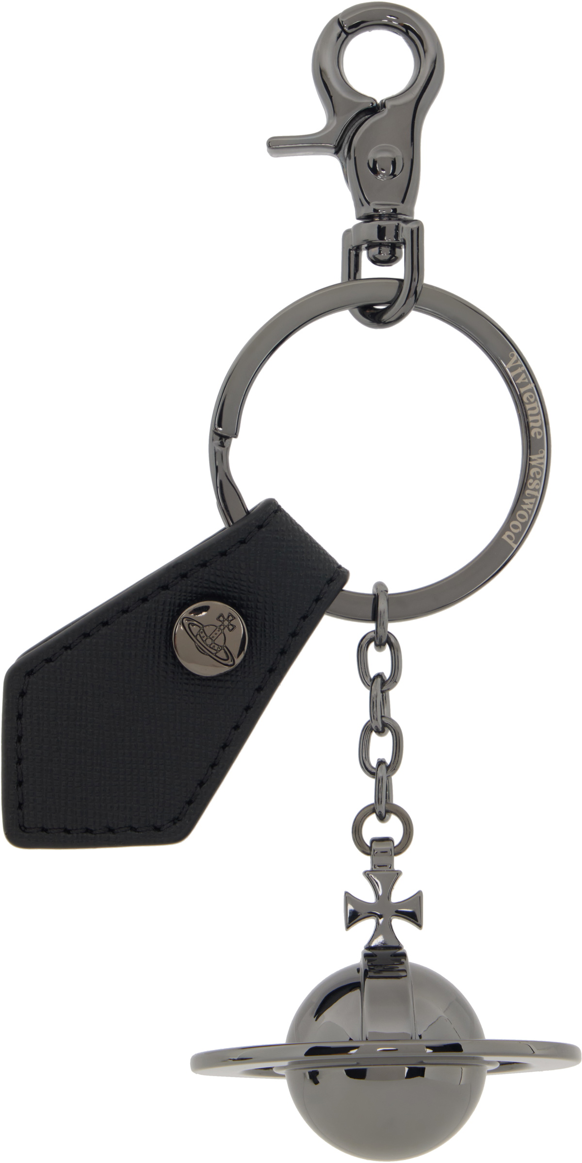 Vivienne Westwood Black & Silver Crocodile Thin Line Orb