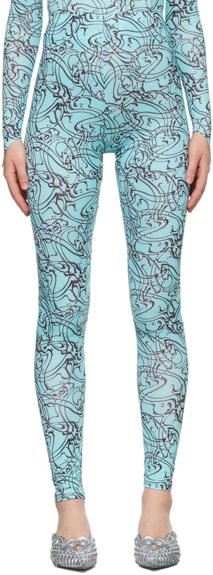 Photo: Maisie Wilen SSENSE Exclusive Blue Body Shop Leggings