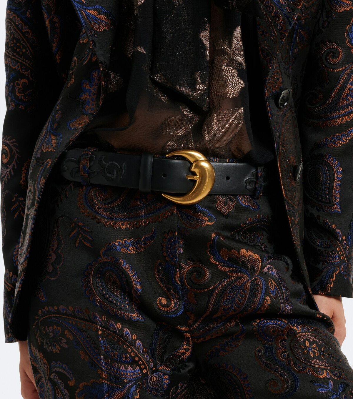 Etro Embroidered leather belt