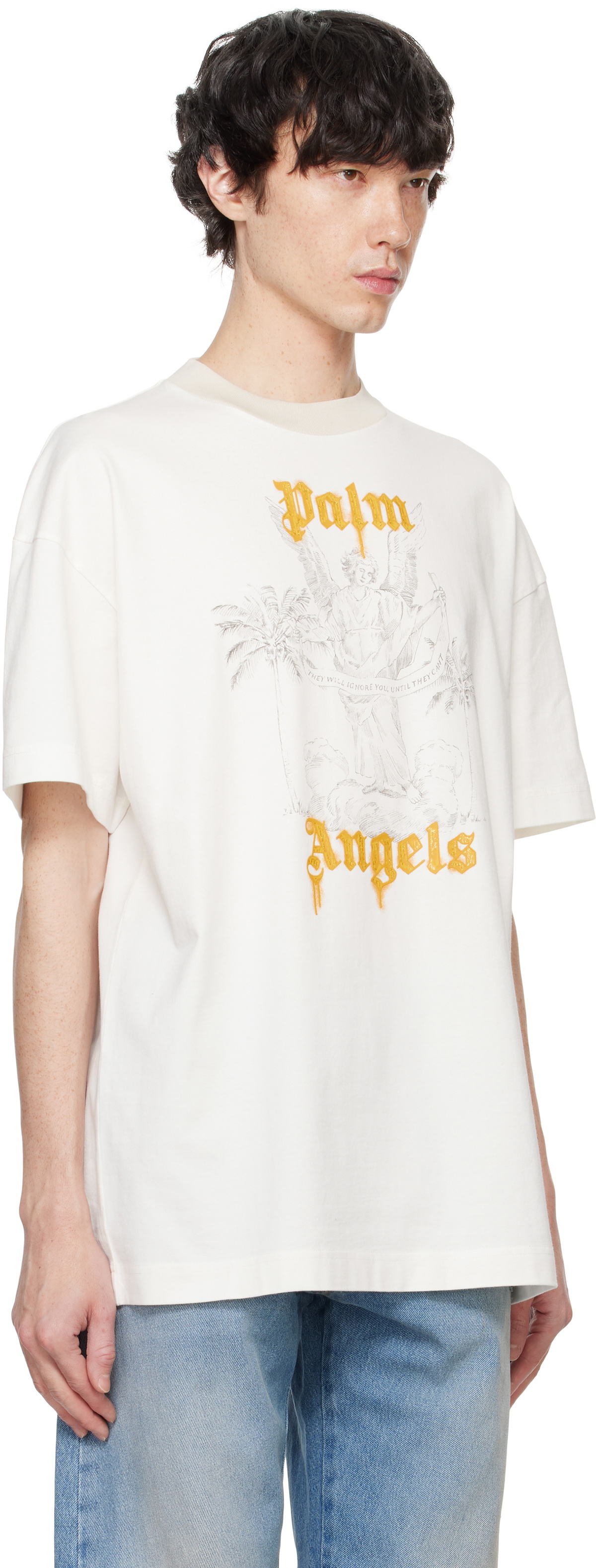 【関税込み】Palm Angels ホワイト Portrait Pencil Tシャツ PORTRAIT PENCIL T-Shirt in white - Palm Angels® Official