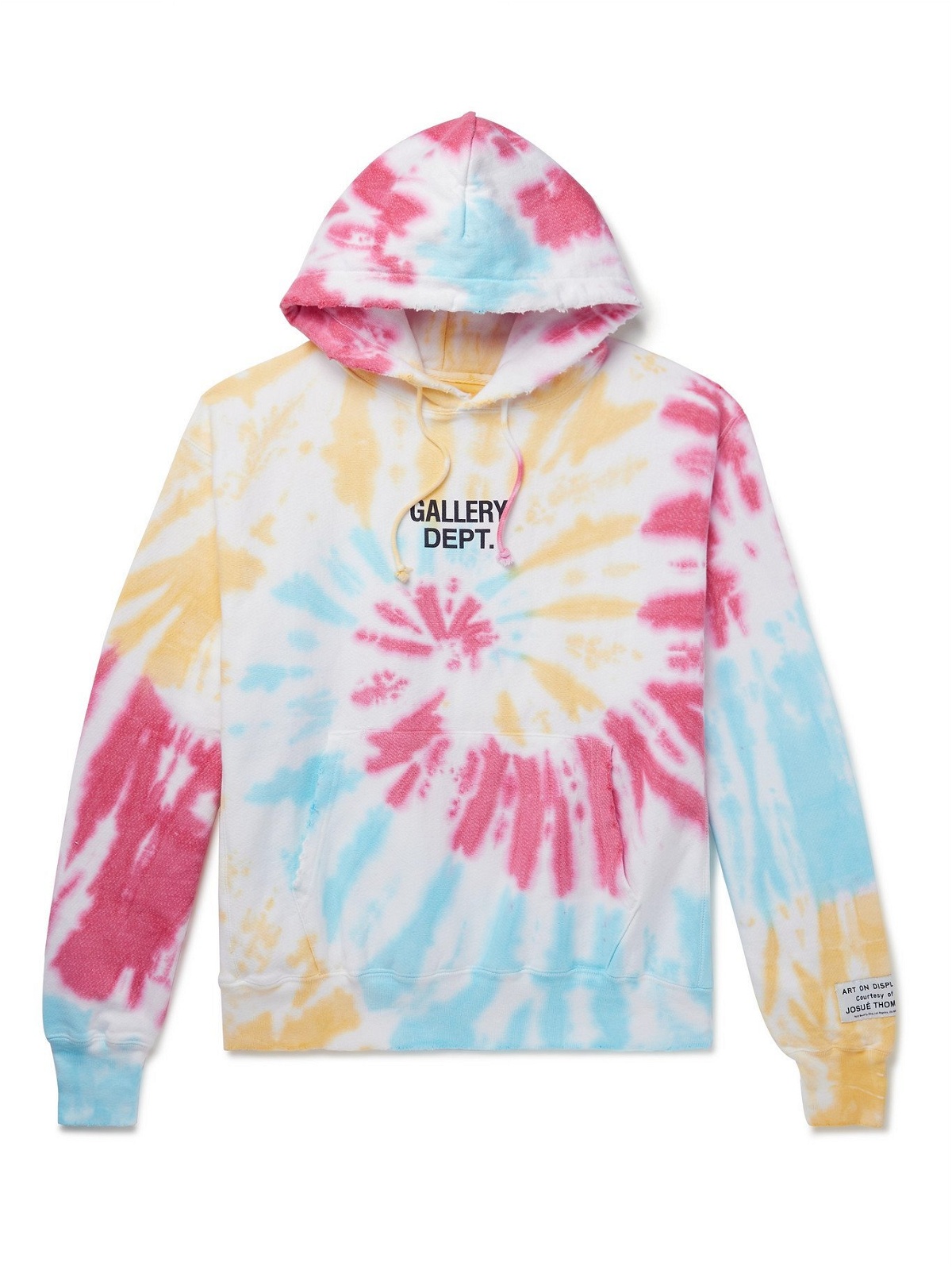 Photo: GALLERY DEPT. - Marina Distressed Logo-Print Tie-Dyed Cotton-Blend Jersey Hoodie - Multi