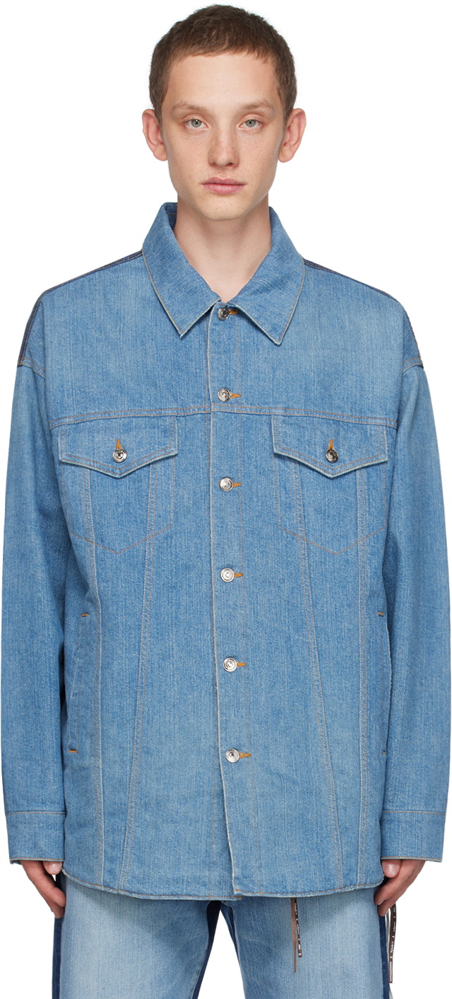 mastermind JAPAN Blue Baseball Denim Shirt mastermind JAPAN