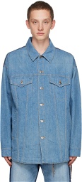 mastermind JAPAN Blue & Navy Paneled Denim Shirt