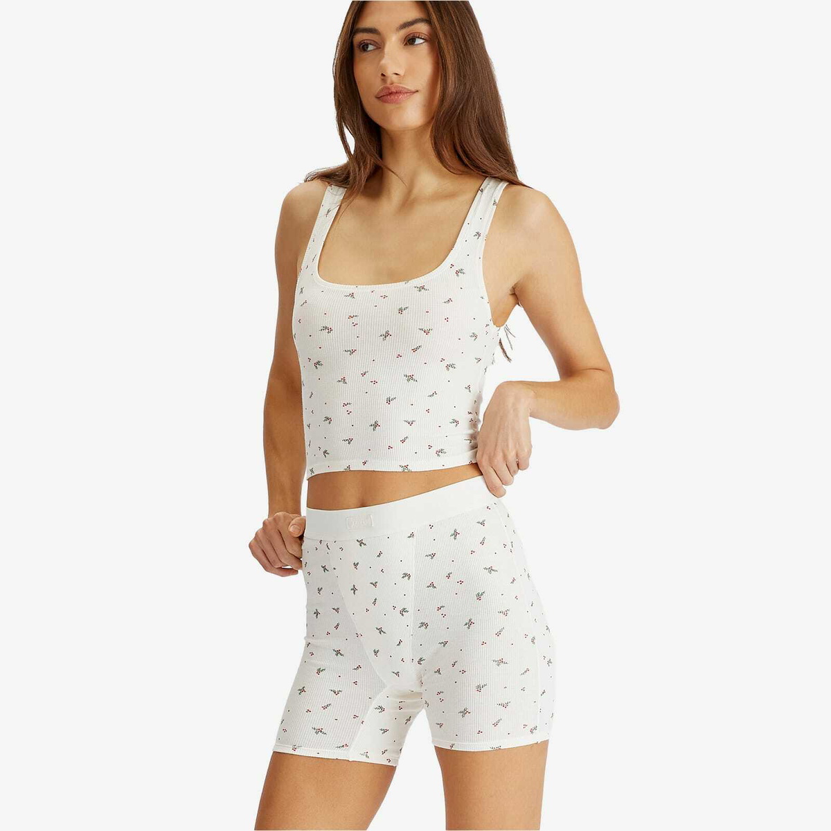 SKIMS Women's Cotton Rib Tank 3-Pack in Marble Holly Multi