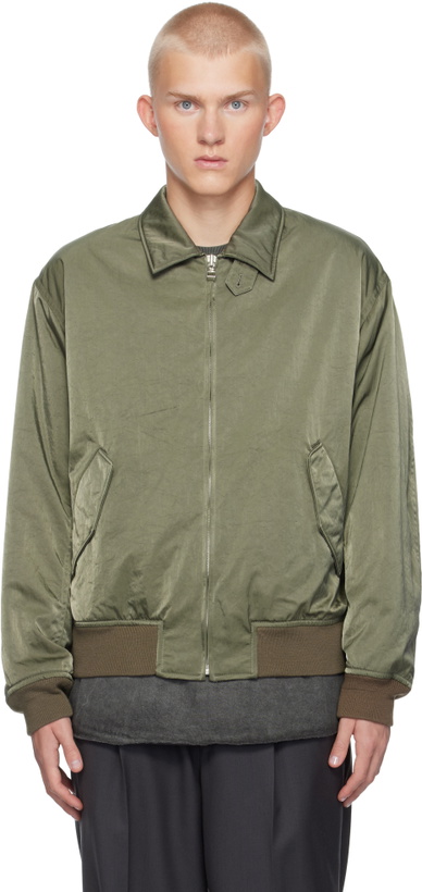 Photo: YLÈVE Khaki Nylon Twill Bomber Jacket