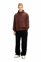 Diesel Hoodie with logo embroidery - Sweaters Mens in Brown