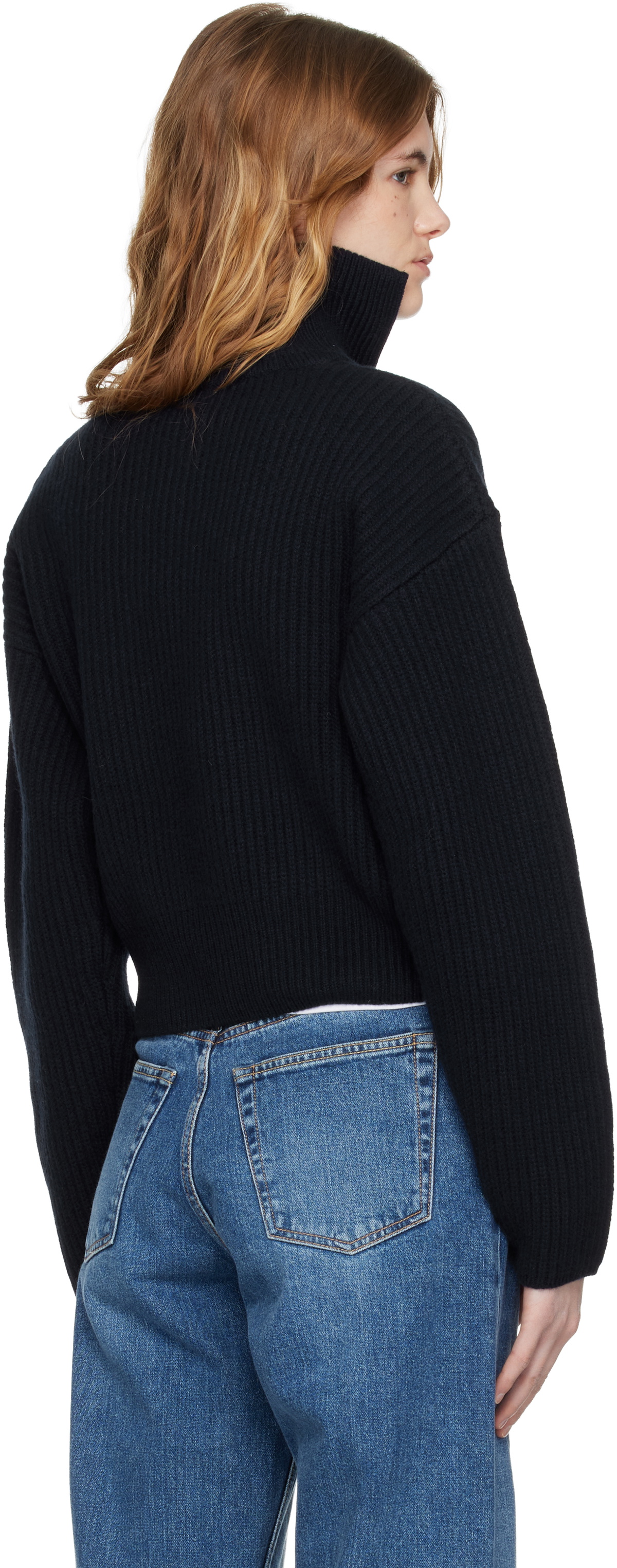 A.P.C. Navy Large Rib Sweater